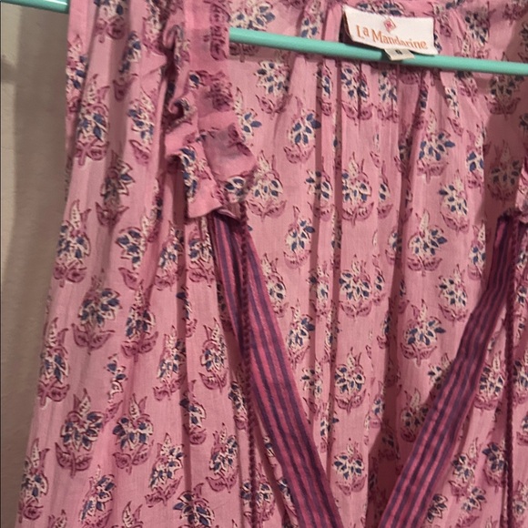 Summer boho maxi dress, block printed maxi dress, beach dress, prairie dress - Picture 6 of 6